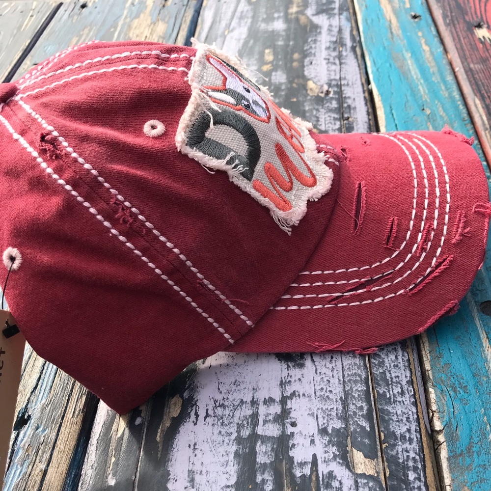 Only 1 Left in Stock! “Dog Mom” Distressed Cap - Picture 6 of 8